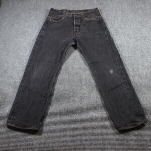 Levi's 501 Jeans Men's 34x32 Black Button Fly Straight Vintage Fade